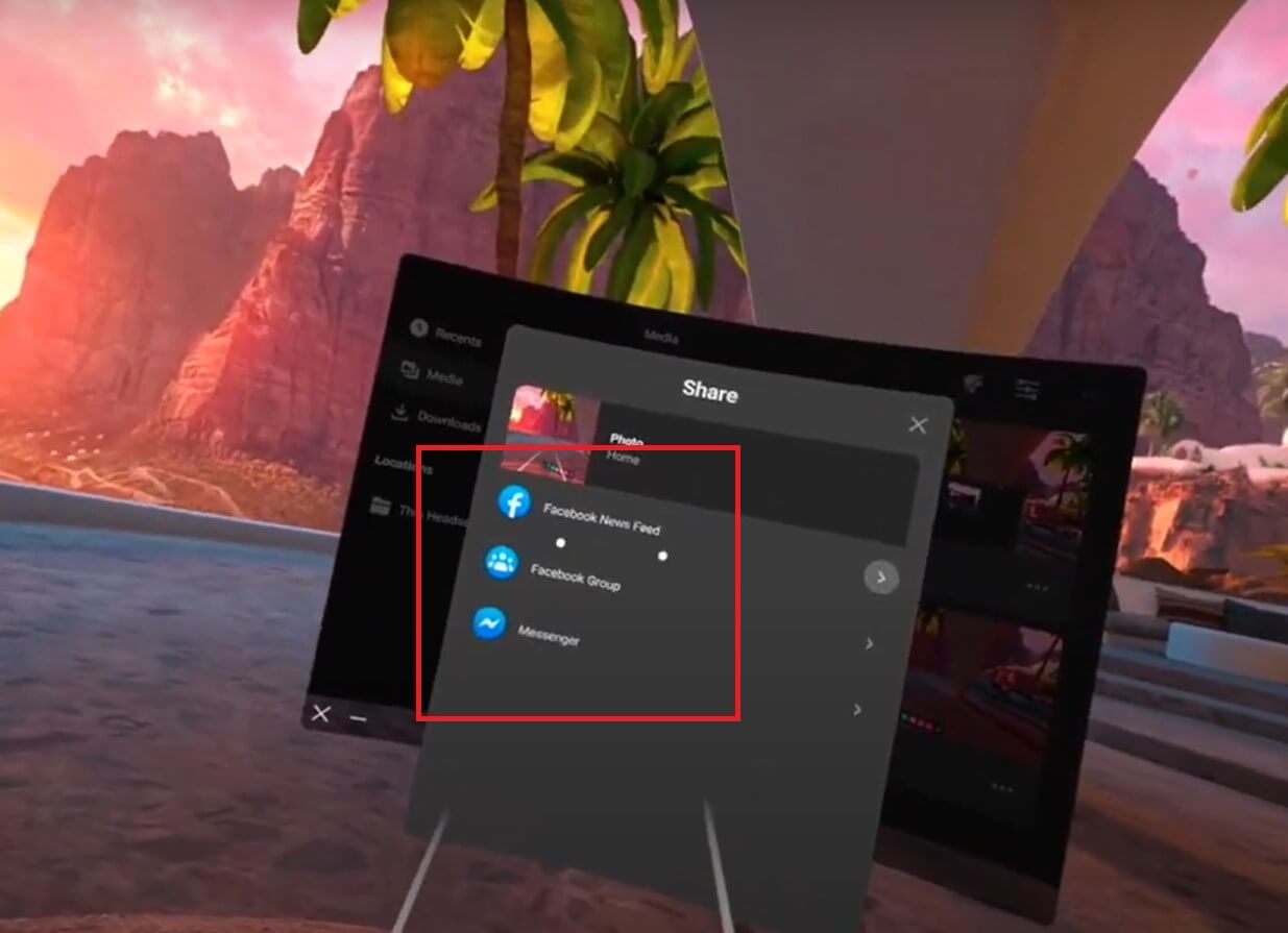 Để share hình ảnh đã chụp trên kính oculus quest 2 lên Facebook 1