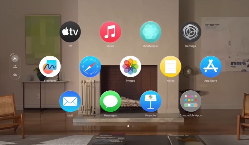 Giao diện màn hình Apple Vision Pro
