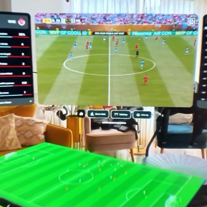 Xem bóng đá bằng công nghệ AR trên kính Meta Quest qua ứng dụng DAZN