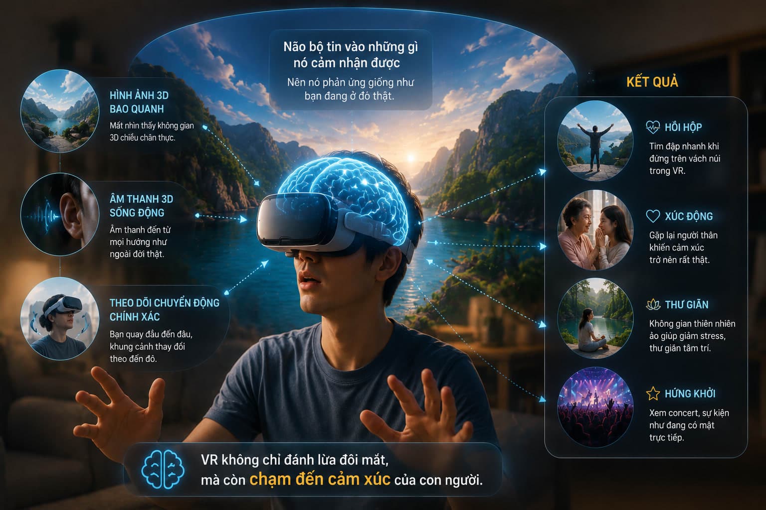Tại sao video VR lại khiến não bộ cảm thấy mình đang thật sự ở đó?